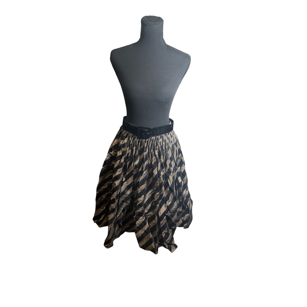 Modern Juniors Party Skirt Size XS S Black Bronze 1950s Vintage Goth Whimsigoth